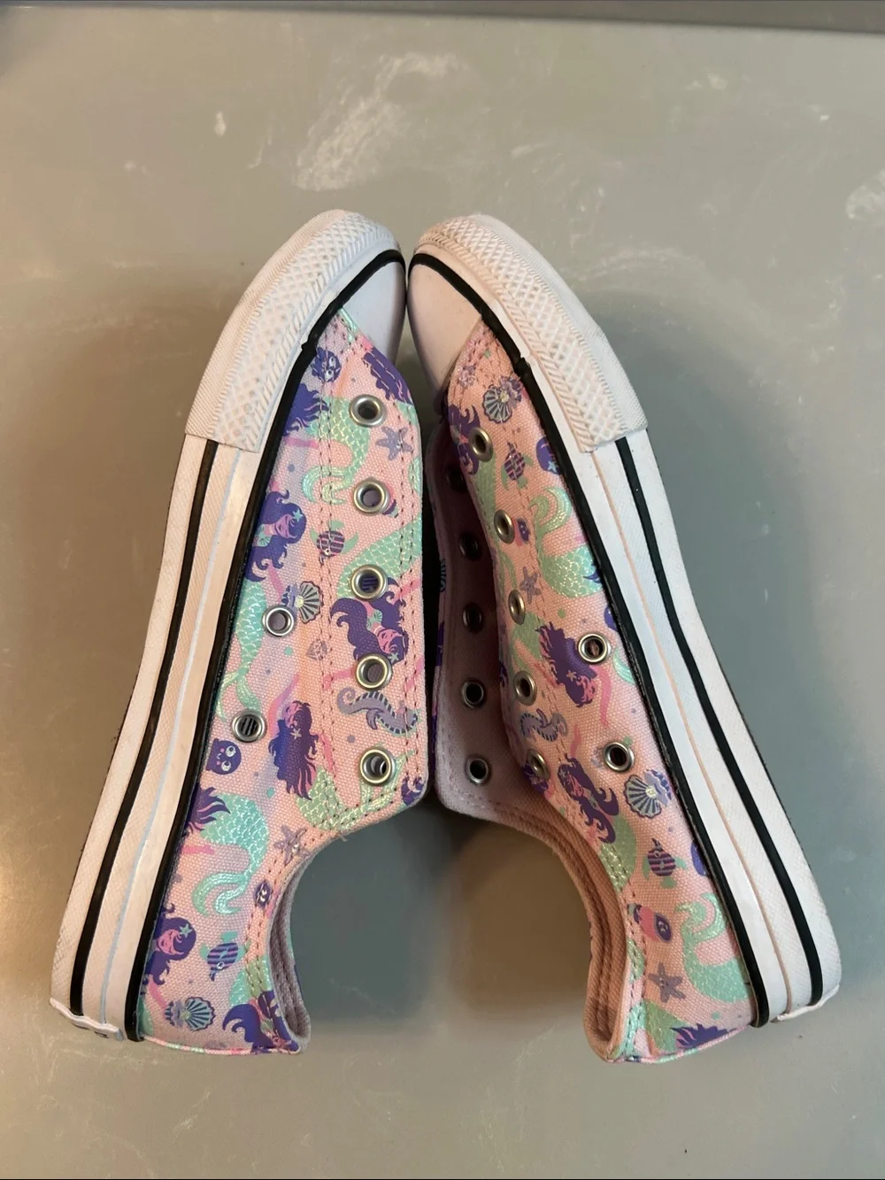 Converse Kids Pink Purple Mermaid Slip-On Sneakers